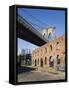 Derelict Warehouses Under Brooklyn Bridge, Brooklyn, New York City, New York, USA-Amanda Hall-Framed Stretched Canvas