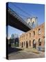 Derelict Warehouses Under Brooklyn Bridge, Brooklyn, New York City, New York, USA-Amanda Hall-Stretched Canvas