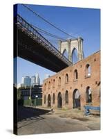 Derelict Warehouses Under Brooklyn Bridge, Brooklyn, New York City, New York, USA-Amanda Hall-Stretched Canvas