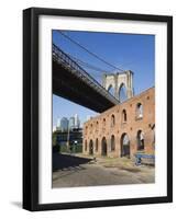 Derelict Warehouses Under Brooklyn Bridge, Brooklyn, New York City, New York, USA-Amanda Hall-Framed Photographic Print