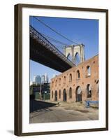 Derelict Warehouses Under Brooklyn Bridge, Brooklyn, New York City, New York, USA-Amanda Hall-Framed Photographic Print