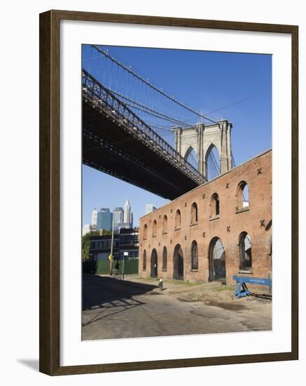 Derelict Warehouses Under Brooklyn Bridge, Brooklyn, New York City, New York, USA-Amanda Hall-Framed Photographic Print