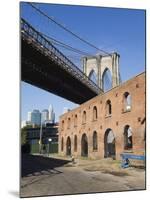 Derelict Warehouses Under Brooklyn Bridge, Brooklyn, New York City, New York, USA-Amanda Hall-Mounted Photographic Print