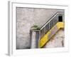 Derelict Yellow Stairway-Clive Nolan-Framed Photographic Print