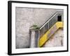 Derelict Yellow Stairway-Clive Nolan-Framed Photographic Print