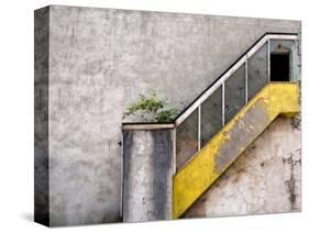 Derelict Yellow Stairway-Clive Nolan-Stretched Canvas