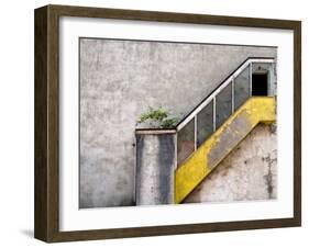 Derelict Yellow Stairway-Clive Nolan-Framed Photographic Print