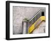 Derelict Yellow Stairway-Clive Nolan-Framed Photographic Print