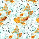 Pattern with Koi Fish-Derenskaya-Art Print