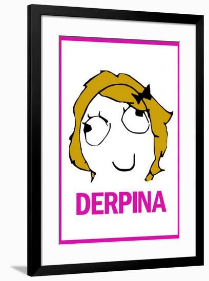 Derpina Rage Comic Meme Poster-null-Framed Poster