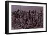 Dervish Warriors at Omdurman, Charge of the 21st Lancers (Litho)-Richard Caton Woodville-Framed Giclee Print