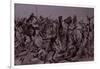 Dervish Warriors at Omdurman, Charge of the 21st Lancers (Litho)-Richard Caton Woodville-Framed Giclee Print