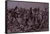 Dervish Warriors at Omdurman, Charge of the 21st Lancers (Litho)-Richard Caton Woodville-Framed Stretched Canvas