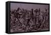 Dervish Warriors at Omdurman, Charge of the 21st Lancers (Litho)-Richard Caton Woodville-Framed Stretched Canvas