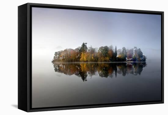 Derwent Island Autumn Reflections in Derwent-null-Framed Stretched Canvas