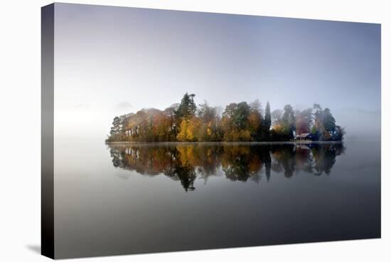 Derwent Island Autumn Reflections in Derwent-null-Stretched Canvas
