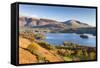 Derwent Water Skiddaw and Blencathra, Lake District National Park, Cumbria-Adam Burton-Framed Stretched Canvas