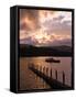 Derwentwater at Sunset, Lake District National Park, Cumbria, England, United Kingdom, Europe-Charles Bowman-Framed Stretched Canvas
