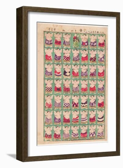 Des Lutteurs De Sumo. Estampe De Utagawa Kunisada II (1823-1880), 1870 - Sumo Wrestlers, by Kunisad-Utagawa Kunisada II-Framed Giclee Print