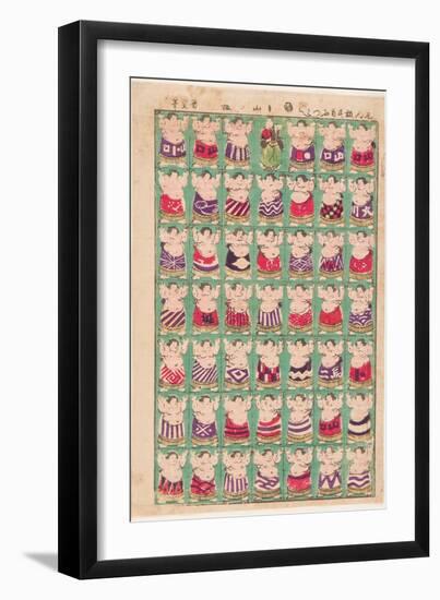 Des Lutteurs De Sumo. Estampe De Utagawa Kunisada II (1823-1880), 1870 - Sumo Wrestlers, by Kunisad-Utagawa Kunisada II-Framed Giclee Print