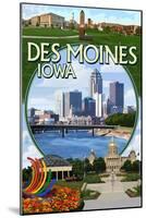 Des Moines, Iowa - Montage Scenes-Lantern Press-Mounted Art Print