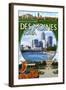 Des Moines, Iowa - Montage Scenes-Lantern Press-Framed Art Print