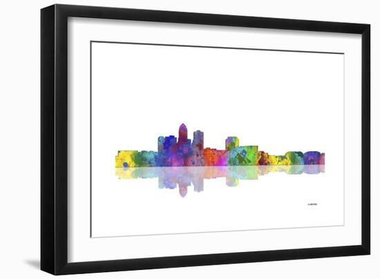 Des Moines Iowa Skyline 1-Marlene Watson-Framed Giclee Print