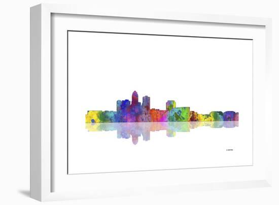 Des Moines Iowa Skyline 1-Marlene Watson-Framed Giclee Print