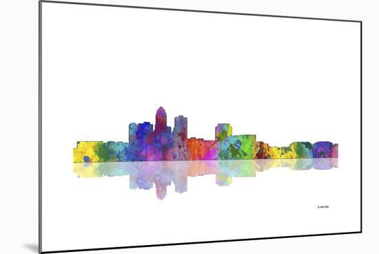 Des Moines Iowa Skyline 1-Marlene Watson-Mounted Giclee Print