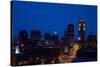 Des Moines, Iowa skyline at dusk-null-Stretched Canvas