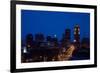 Des Moines, Iowa skyline at dusk-null-Framed Photographic Print