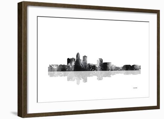 Des Moines Iowa Skyline BG 1-Marlene Watson-Framed Giclee Print