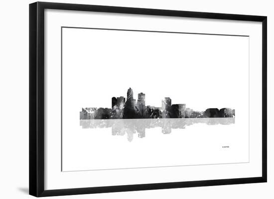 Des Moines Iowa Skyline BG 1-Marlene Watson-Framed Giclee Print