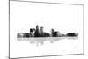 Des Moines Iowa Skyline BG 1-Marlene Watson-Mounted Giclee Print