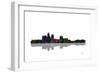 Des Moines Iowa Skyline BW 1-Marlene Watson-Framed Giclee Print