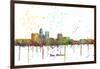 Des Moines Iowa Skyline MCLR 1-Marlene Watson-Framed Giclee Print