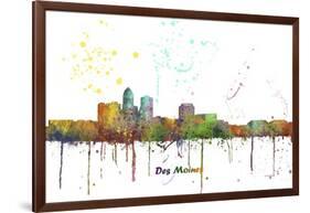 Des Moines Iowa Skyline MCLR 1-Marlene Watson-Framed Giclee Print