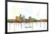 Des Moines Iowa Skyline MCLR 1-Marlene Watson-Framed Giclee Print