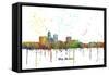 Des Moines Iowa Skyline MCLR 1-Marlene Watson-Framed Stretched Canvas