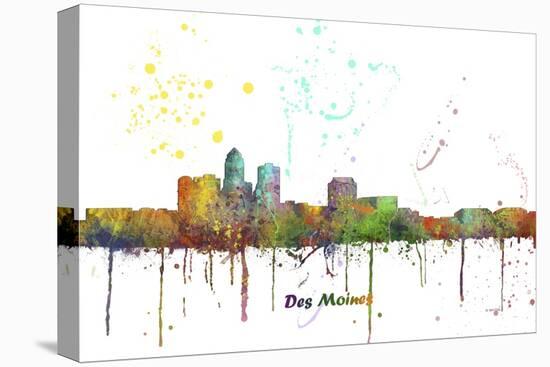 Des Moines Iowa Skyline MCLR 1-Marlene Watson-Stretched Canvas