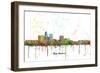 Des Moines Iowa Skyline MCLR 1-Marlene Watson-Framed Giclee Print