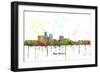 Des Moines Iowa Skyline MCLR 1-Marlene Watson-Framed Giclee Print