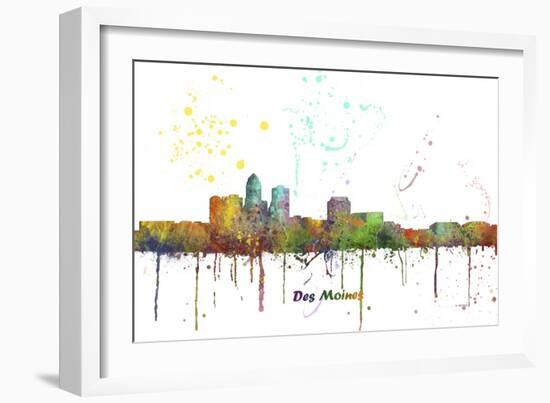 Des Moines Iowa Skyline MCLR 1-Marlene Watson-Framed Giclee Print