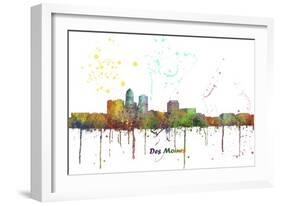 Des Moines Iowa Skyline MCLR 1-Marlene Watson-Framed Giclee Print