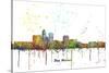 Des Moines Iowa Skyline MCLR 1-Marlene Watson-Stretched Canvas