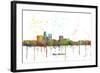 Des Moines Iowa Skyline MCLR 1-Marlene Watson-Framed Giclee Print