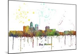 Des Moines Iowa Skyline MCLR 1-Marlene Watson-Mounted Giclee Print