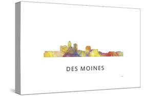 Des Moines Iowa Skyline-Marlene Watson-Stretched Canvas