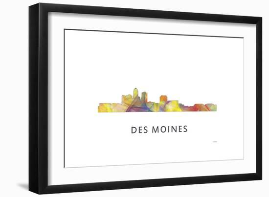 Des Moines Iowa Skyline-Marlene Watson-Framed Giclee Print