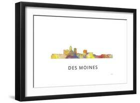 Des Moines Iowa Skyline-Marlene Watson-Framed Giclee Print